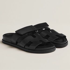 Brand new Hermes Chypre sandal 38 black